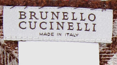 Brunello Cucinelli Brown Geometric Silk Pocket Square (BC103239)