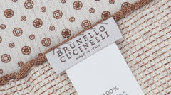 Brunello Cucinelli Brown Foulard Silk Pocket Square (BC712235)