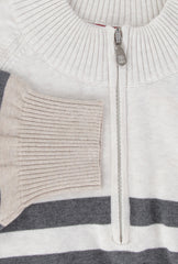 Brunello Cucinelli Beige Cotton 1/4 Zip Sweater - (BC814237) - Parent