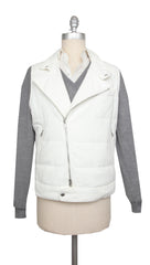 Brunello Cucinelli White Cotton Solid Jacket Vest - S/S - (BC1026236)