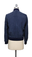 Brunello Cucinelli Navy Blue Suede Jacket - (BC0108229) - Parent
