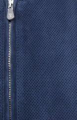 Brunello Cucinelli Navy Blue Suede Jacket - (BC0108229) - Parent