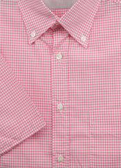 Brunello Cucinelli Pink Micro-Check Shirt - Slim - (BC27232) - Parent