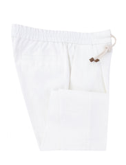 Brunello Cucinelli White Solid Linen Pants - 38/54 - (BC919231)
