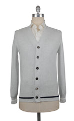 Brunello Cucinelli Light Gray Cotton Cardigan - (BC926234) - Parent
