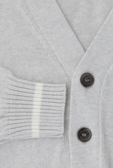 Brunello Cucinelli Light Gray Cotton Cardigan - (BC926234) - Parent