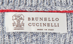 Brunello Cucinelli Blue Cotton Crewneck Sweater - (BC814234) - Parent