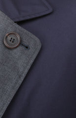 Brunello Cucinelli Blue & Gray Reversible Cotton Blend Solid Jacket - (BC21220226) - Parent