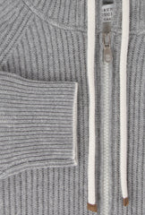 $3495 Brunello Cucinelli Gray Cashmere Hooded Jacket - (BC814238) - Parent