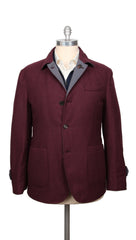Brunello Cucinelli Burgundy Red Solid Jacket - (BC212202213) - Parent