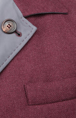 Brunello Cucinelli Burgundy Red Solid Jacket - (BC212202213) - Parent