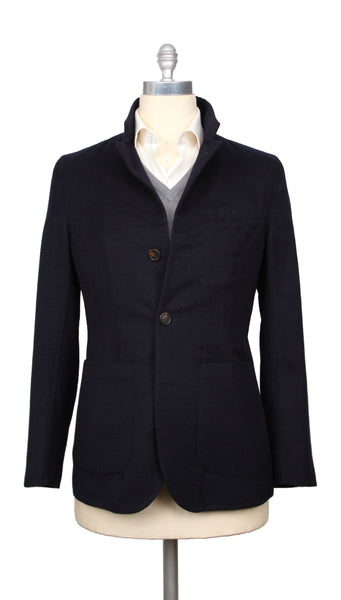 Brunello Cucinelli Midnight Navy Blue Solid Jacket - (BC212202210) - Parent
