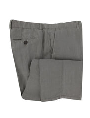 $795 Brunello Cucinelli Gray Solid Linen Pants - Slim - (BC121261) - Parent