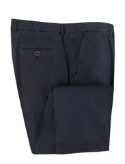 $595 Brunello Cucinelli Navy Blue Solid Cotton Pants - Slim - 42/58 - (BC48253)