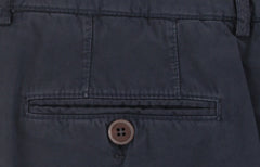 $595 Brunello Cucinelli Navy Blue Solid Cotton Pants - Slim - (BC48253) - Parent