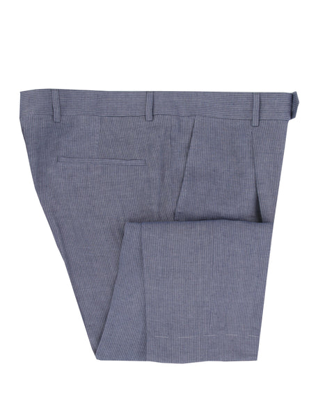 Brunello Cucinelli Blue Striped Linen Pants - (BC919237) - Parent