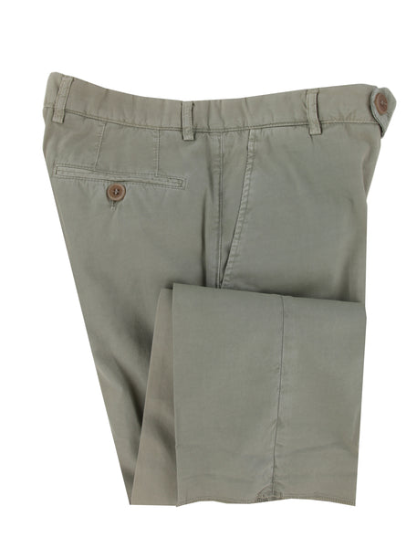 $595 Brunello Cucinelli Light Green Cotton Pants - Slim - (BC121262) - Parent