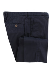 $595 Brunello Cucinelli Dark Blue Cotton Pants - Slim - (BC1016252) - Parent