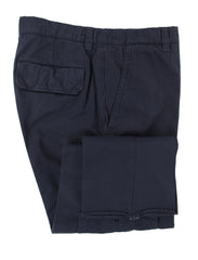 Brunello Cucinelli Navy Blue Solid Cotton Pants - Slim - 40/56 - (BC312241)