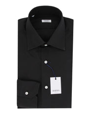 Barba Napoli Black Solid Cotton Shirt - Extra Slim - (BN919233) - Parent