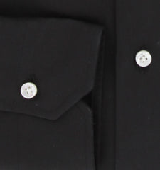 Barba Napoli Black Solid Cotton Shirt - Slim - (BN919233) - Parent