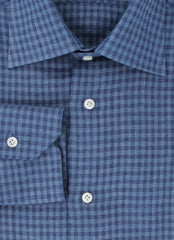 Barba Napoli Blue Check Linen Shirt - Slim - (BN912238) - Parent