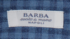 Barba Napoli Blue Check Linen Shirt - Slim - (BN912238) - Parent
