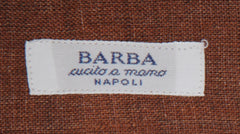 Barba Napoli Brown Solid Linen Shirt - Slim - (BN912235) - Parent