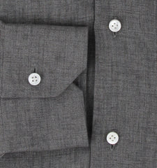 Barba Napoli Dark Gray Solid Linen Shirt - Slim - (BN912232) - Parent