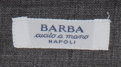 Barba Napoli Dark Gray Solid Linen Shirt - Slim - (BN912232) - Parent