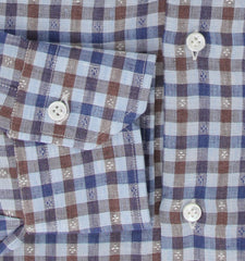 Barba Napoli Blue Check Cotton Shirt - Slim - (BN9122313) - Parent