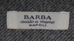 $350 Barba Napoli Gray Solid Cotton Shirt - Slim - (BN820243) - Parent