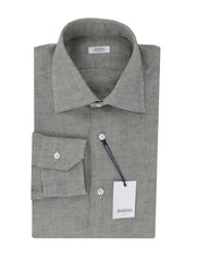 Barba Napoli Light Gray Solid Linen Shirt - Slim - 15.75/40 - (BN912236)