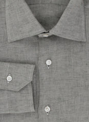 Barba Napoli Light Gray Solid Linen Shirt - Slim - (BN912236) - Parent