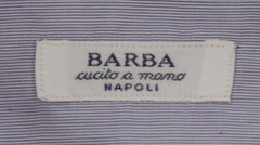 $350 Barba Napoli Blue Striped Cotton Shirt - Slim - (BN820249) - Parent