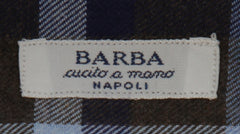 $350 Barba Napoli Dark Brown Plaid Cotton Shirt - Slim - (BN820246) - Parent