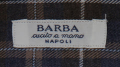 $350 Barba Napoli Dark Brown Plaid Cotton Shirt - Slim - (BN820242) - Parent