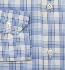 Barba Napoli Light Blue Plaid Cotton Shirt - Slim - (BN45236) - Parent