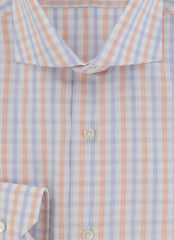 $350 Barba Napoli Orange Plaid Cotton Shirt - Extra Slim - (BN820241) - Parent