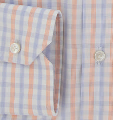 $350 Barba Napoli Orange Plaid Cotton Shirt - Extra Slim - (BN820241) - Parent