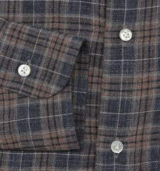 Barba Napoli Brown Plaid Shirt - Extra Slim - (BN11122212) - Parent
