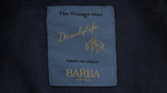 $375 Barba Napoli Blue Solid Linen Shirt - Extra Slim - (BN916259) - Parent