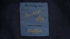 $375 Barba Napoli Blue Solid Linen Shirt - Extra Slim - (BN916259) - Parent