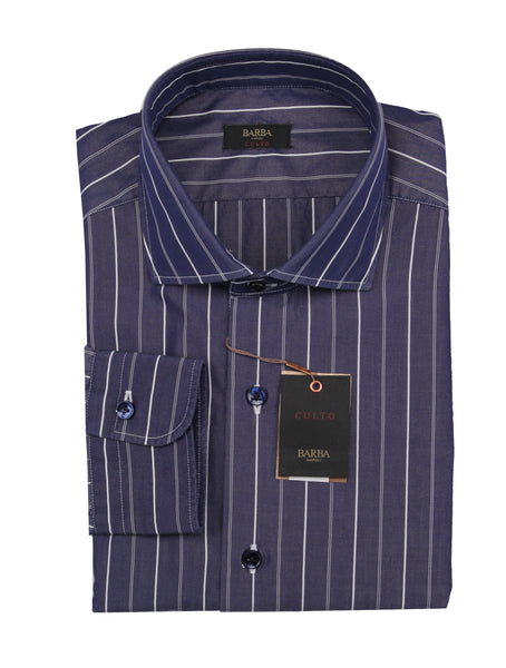 Barba Napoli Navy Blue Cotton Shirt - Extra Slim - (BN1112223) - Parent