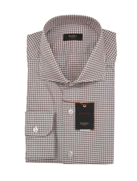 Barba Napoli Brown Cotton Shirt - Extra Slim - (BN1112221) - Parent