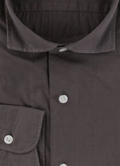 $375 Barba Napoli Gray Solid Cotton Shirt - Extra Slim - (BN924253) - Parent