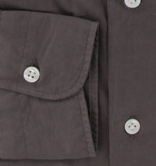 $375 Barba Napoli Gray Solid Cotton Shirt - Extra Slim - (BN924253) - Parent