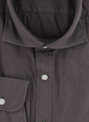 $375 Barba Napoli Gray Solid Cotton Shirt - Extra Slim - (BN916257) - Parent