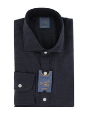 $375 Barba Napoli Dark Blue Solid Shirt - Extra Slim - 15.75/40 - (BN916256)