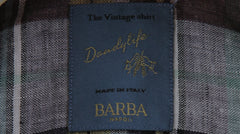 $375 Barba Napoli Purple Plaid Linen Shirt - Extra Slim - (BN9162513) - Parent